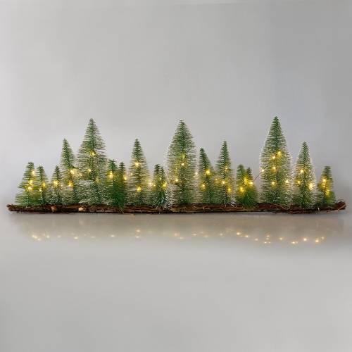 Floristik24 Dekoracja stołu Zimowy Las z LED Zielona 100cm 60L