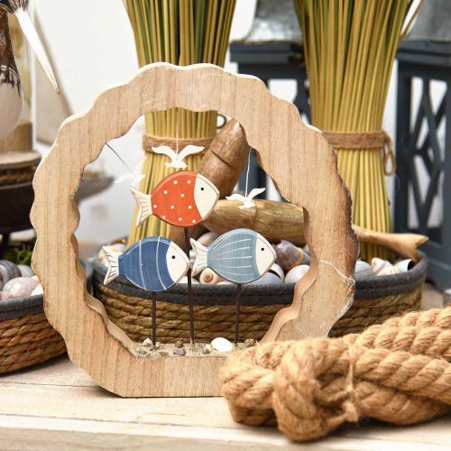 Produkt Dekoracja stołu drewno rybne do umieszczenia niebieskiej, czerwonej dekoracji morskiej Ø28cm