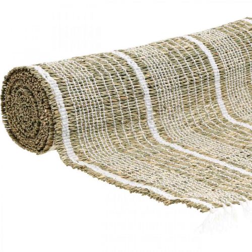 Floristik24 Bieżnik trawa morska naturalna, biała dekoracja stołu lato 35×220cm