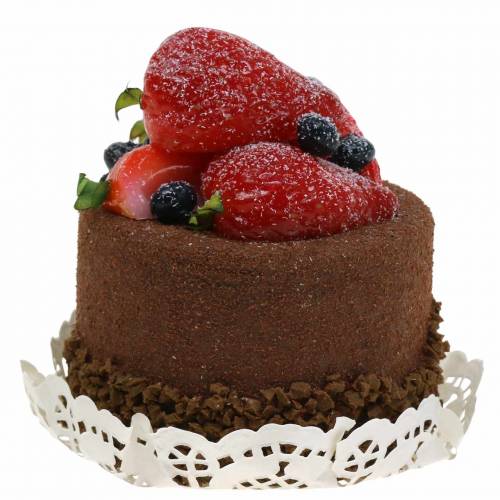 Floristik24 Dekoracyjne ciasto czekoladowe replika żywności 7cm