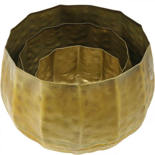 Produkt Metalowa doniczka dekoracyjna mosiężna Ø22.5/18.5/14.5cm zestaw 3 szt