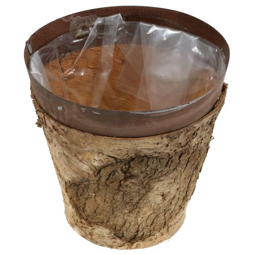 Floristik24 Garnek z brzozą i metalem Ø17,5cm W16,5cm 1szt