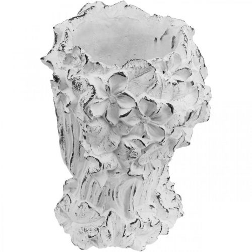 Floristik24 Doniczka Betonowa Doniczka Shabby Chic Kobieca Głowa Biała W34cm