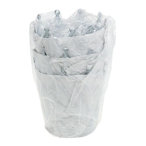 Floristik24 Korona cynkowa szara płukana Ø10cm H9,5cm 6szt.