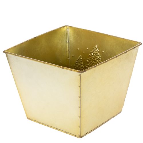 Metalowa doniczka z błyszczącym motywem jodły, 18 cm | Floristik24.pl