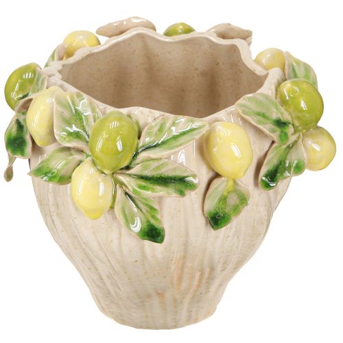 Floristik24 Doniczka ceramiczna dekoracyjna – wzór cytrynowy w stylu południowym Ø19,5 cm