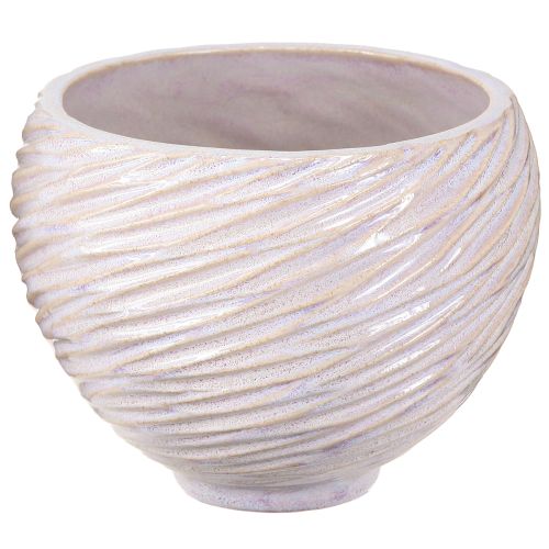 Produkt Ceramiczna doniczka kremowo-różowa – nowoczesna dekoracyjna doniczka z rowkiem Ø15cm 2 szt.