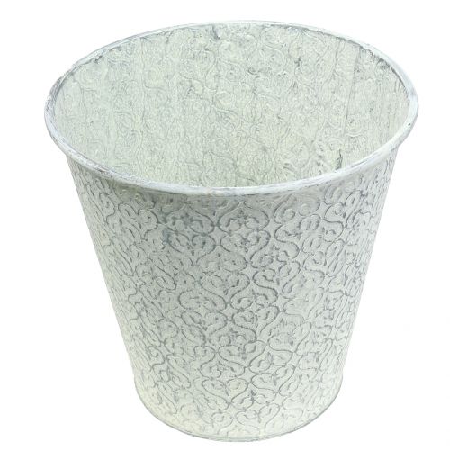 Floristik24 Wiadro cynkowe białe myte Ø29cm H28cm