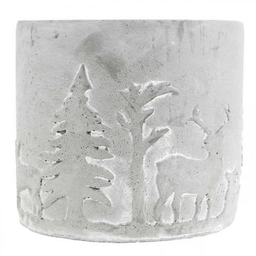 Produkt Doniczka z motywem lasu, dekoracja zimowa, doniczka betonowa, Adwent Ø12,5cm H11cm