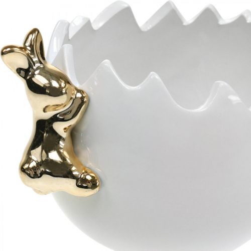 Produkt Miska wielkanocna miska dekoracyjna ceramiczne białe jajko złoty królik 2 szt.