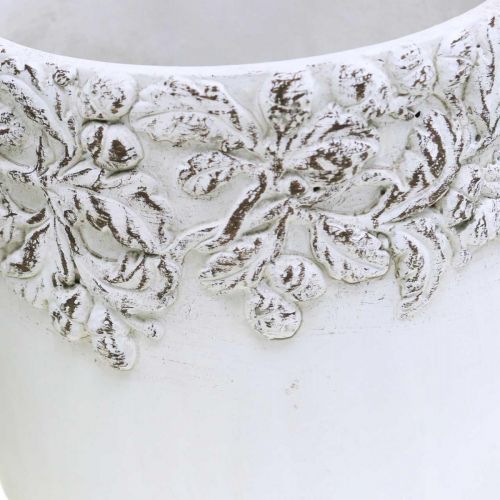 Floristik24 Doniczka ceramiczna, doniczka z dekorem dębu, doniczka zielona/biała/szara Ø13cm H11,5cm Zestaw 3 szt.