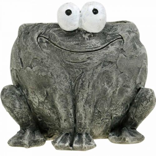 Produkt Uchwyt na garnek żaba z uśmiechem szary 11x12cm