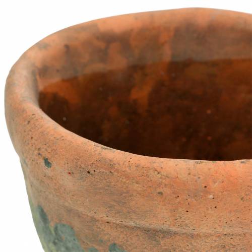 Floristik24 Pojemnik na rośliny doniczkowy vintage naturalna glina Ø8,5 cm wys. 7 cm 4 szt.
