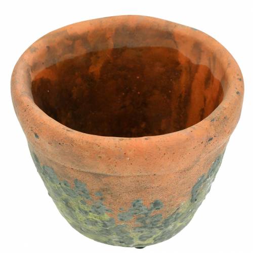 Floristik24 Pojemnik na rośliny doniczkowy vintage naturalna glina Ø8,5 cm wys. 7 cm 4 szt.