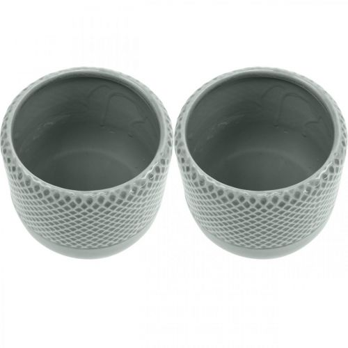 Floristik24 Doniczka z plecionym wzorem, ceramiczna doniczka, ceramiczna doniczka Ø16cm 2szt
