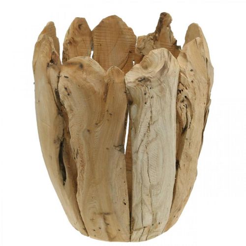 Doniczka z drewna paulownia, doniczka, dekoracja z drewna wys.32cm Ø28cm