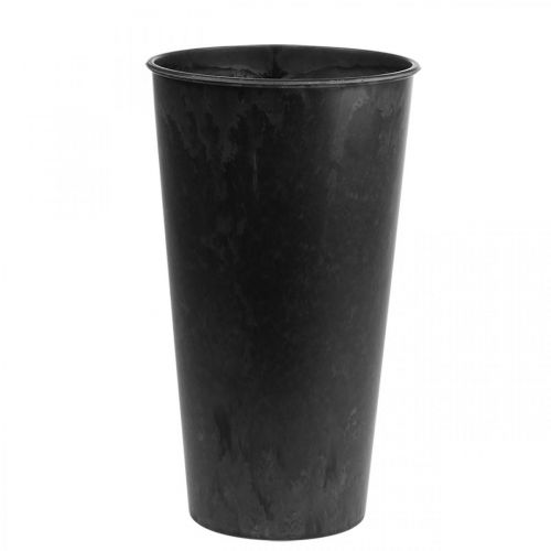 Floristik24 Wazon podłogowy czarny wazon plastikowy antracyt Ø19cm W33cm