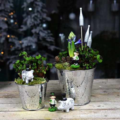 Produkt Doniczka z motywem płatka śniegu Ø16,5cm W14,5cm 1 szt