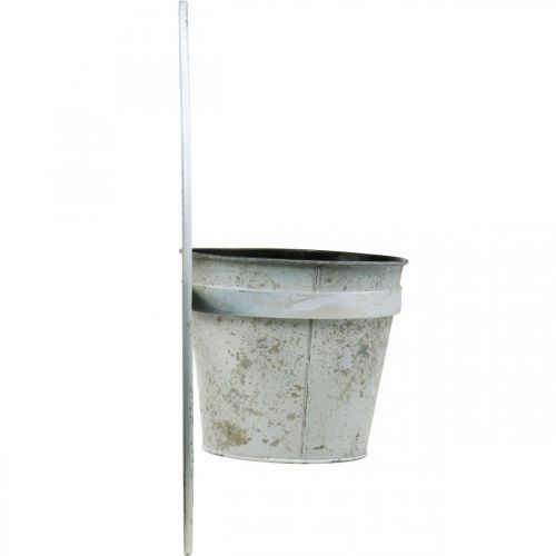 Produkt Doniczka shabby chic dekoracja ścienna biały metal z zawieszeniem Ø37cm