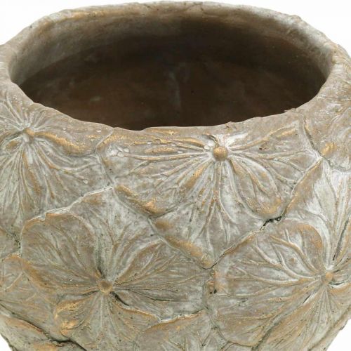 Floristik24 Doniczka betonowa mała kwiatowa wzór vintage wygląd Ø15cm W11cm