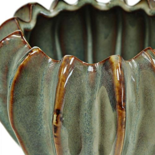 Floristik24 Doniczka ceramiczna, pomysłowa doniczka, doniczka turkus, beż, brąz Ø11,5cm W9cm 2szt