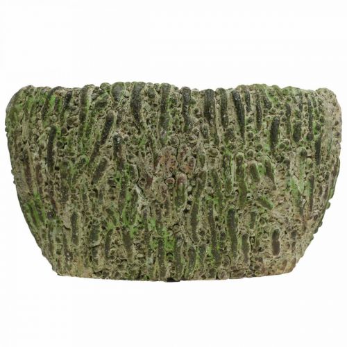 Produkt Donica betonowa owalna antyczna zielony, brązowy 24×14×13cm