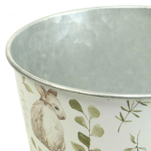 Floristik24 Doniczka wielkanocna z zajączkiem metalowa doniczka Ø14cm wys.12,5cm