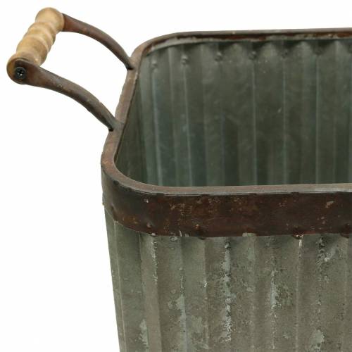 Produkt Kwietnik z uchwytami kwadratowy styl industrialny 36/31,5/24cm zestaw 3 szt.