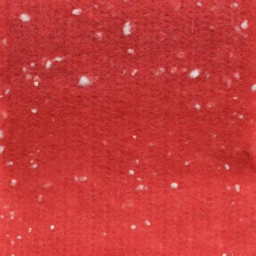 Floristik24 Wstążka filcowa czerwona w kropki, wstążka dekoracyjna, taśma garnkowa, filc wełniany jasnoczerwony, biały 15cm 5m