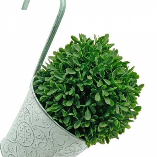 Floristik24 Doniczka do zawieszenia w stylu vintage doniczka zielona biała myta Ø11.5cm