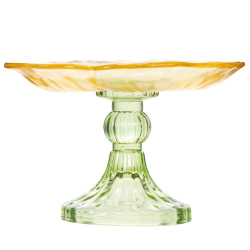 Produkt Dekoracyjny szklany talerz z nóżką, wzór kwiatowy, idealny do świątecznych prezentacji, 15 cm