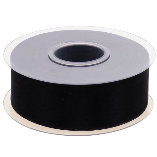 Produkt Wstążka z organzy żałobnej z lamówką czarna 40mm 50m