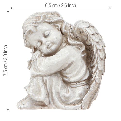 Produkt Anioł żałobny siedzący figura dekoracyjna kremowy 6,5×5×7,5cm 2 sztuki