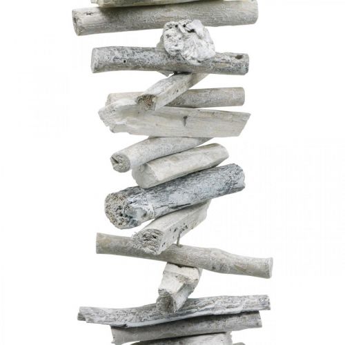 Floristik24 Driftwood Girlanda Maritime Deco Wood Washed White 80cm