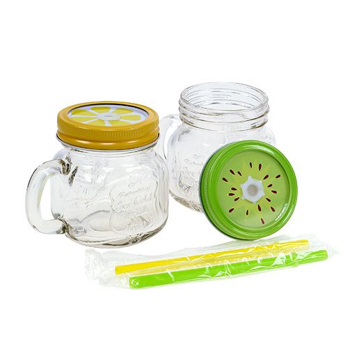 Floristik24 Szklanka do napojów z pokrywką Ø7cm H9cm 2szt.