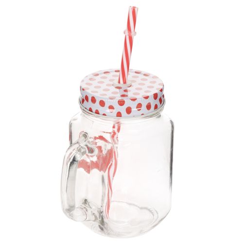 Szklanka do picia z pokrywką i uchwytem Ø7cm H13,5cm | Floristik24.pl