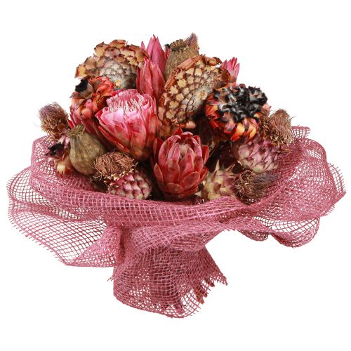 Produkt Mieszanka suszonych kwiatów maku protea różowego 38cm 580g