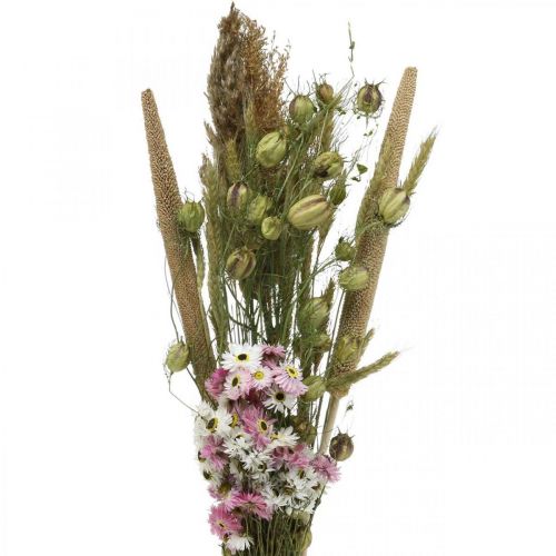 Bukiet z suszonych kwiatów różowy, biały bukiet z suszonych kwiatów wys.60-65cm