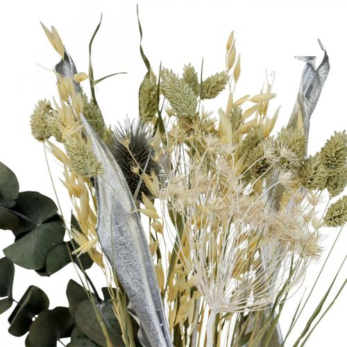 Produkt Bukiet suszonych kwiatów oset eukaliptusowy suszony srebrny 64cm