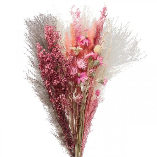 Floristik24 Bukiet suszonych kwiatów różowo biały phalaris masterwort 80cm 160g