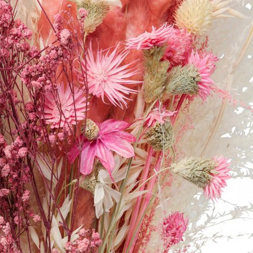 Produkt Bukiet suszonych kwiatów różowo biały phalaris masterwort 80cm 160g
