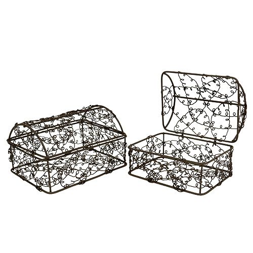 Floristik24 Kuferek druciany 7,5cm x 10cm / 9cm x 12cm Brązowy Zestaw 2 szt.