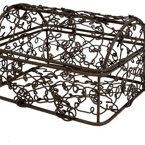 Floristik24 Kuferek druciany 7,5cm x 10cm / 9cm x 12cm Brązowy Zestaw 2 szt.