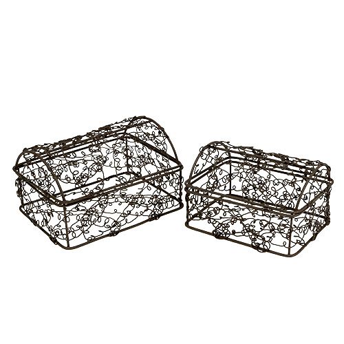 Floristik24 Kuferek druciany 7,5cm x 10cm / 9cm x 12cm Brązowy Zestaw 2 szt.