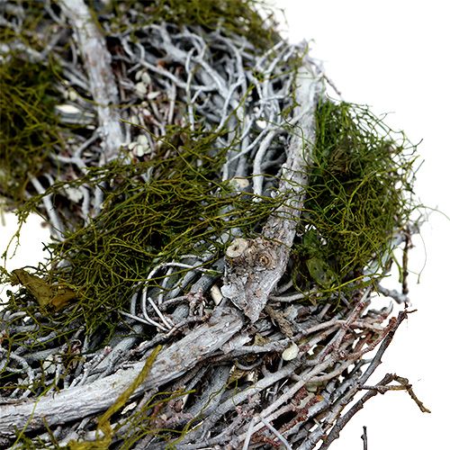 Floristik24 Wieniec na drzwi z mchem Ø28cm Szary, Zielony