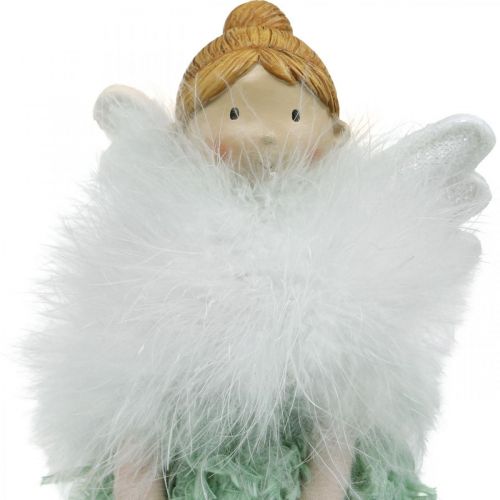 Floristik24 Doorstop Anioł Świąteczny Anioł Rysunek Zielony H38cm