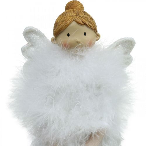 Odbojnik bożonarodzeniowy anioł, figurka anioła wys.38cm biały