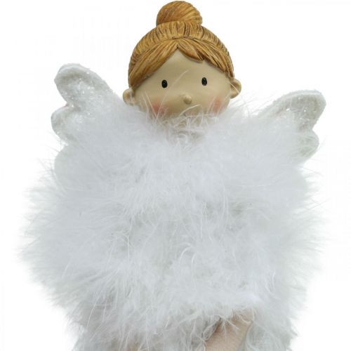 Odbojnik Świąteczny Anioł, Figura Anioła W38cm Biały