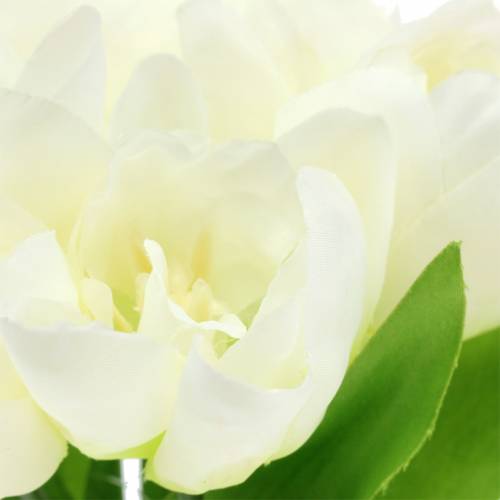 Floristik24 Dekoracja wiosenna tulipany w pęczku białe 26,5cm 5szt.