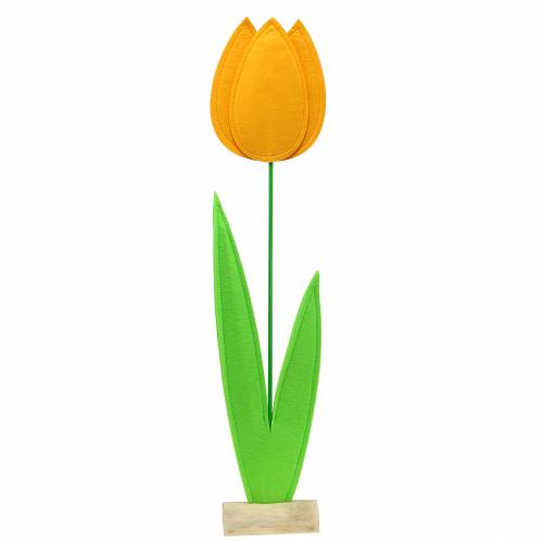 Floristik24 Filcowy kwiat tulipan żółty dekoracja letnia H88cm